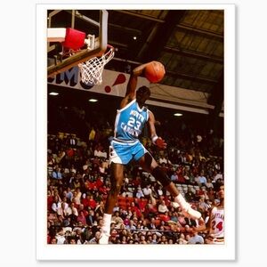 MICHAEL JORDAN🐐VINTAGE ROOKIE UNC FAST BREAK SLAM DUNK💨8.5x11 GLOSSY POSTER!🔥
